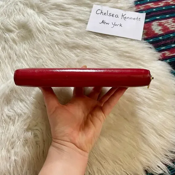 Saint Laurent Wallet YSL Yves Barbie Pink Patent Zip Around Continental Clutch - Picture 9 of 15